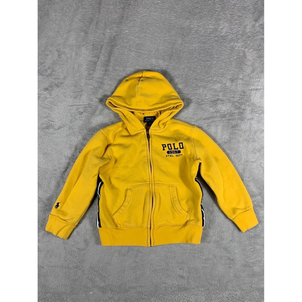 Polo Ralph Lauren Yellow Zip Up Hoodie Pony Boys Size 4T